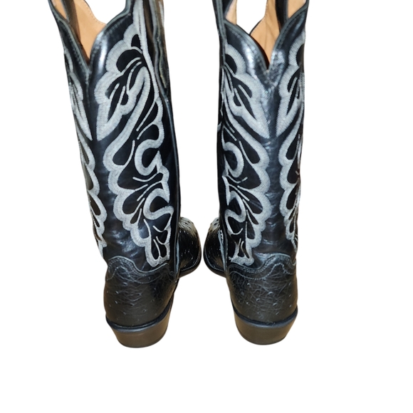 Vintage J Chisholm Exotic Ostrich  Cowboy Boots Size 10D Made in USA - Picture 5 of 7